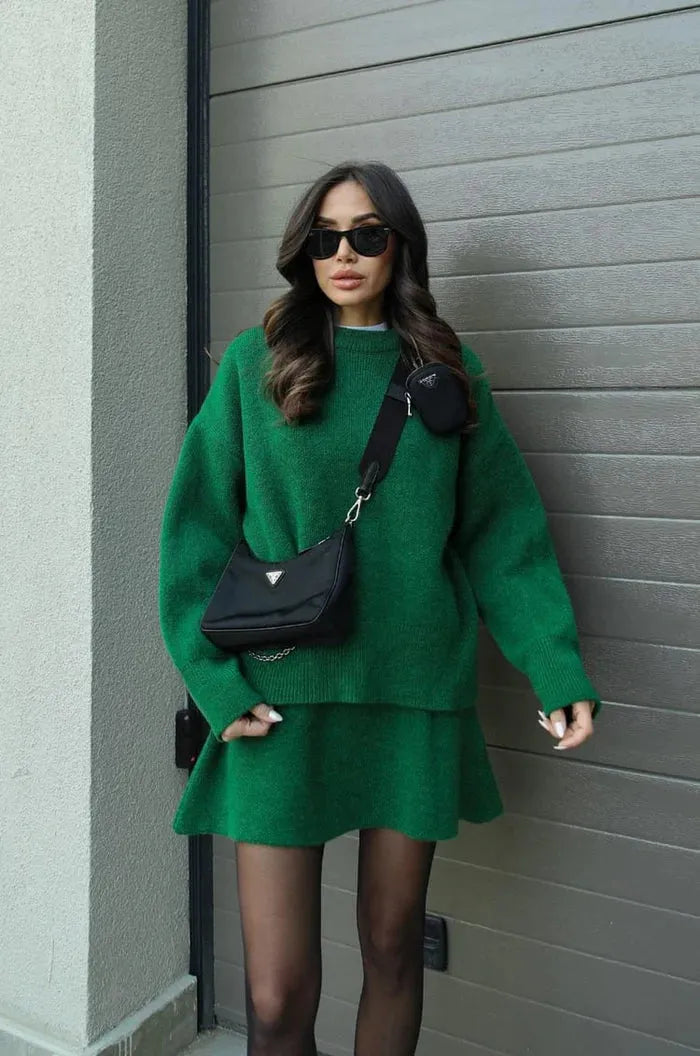 Aura Soft Knit Sweater + Skirt Set