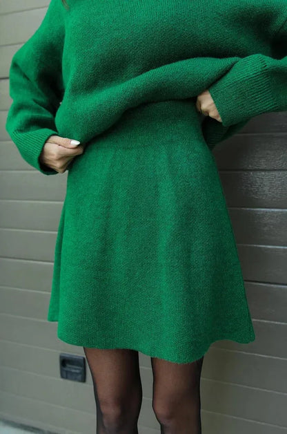 Aura Soft Knit Sweater + Skirt Set