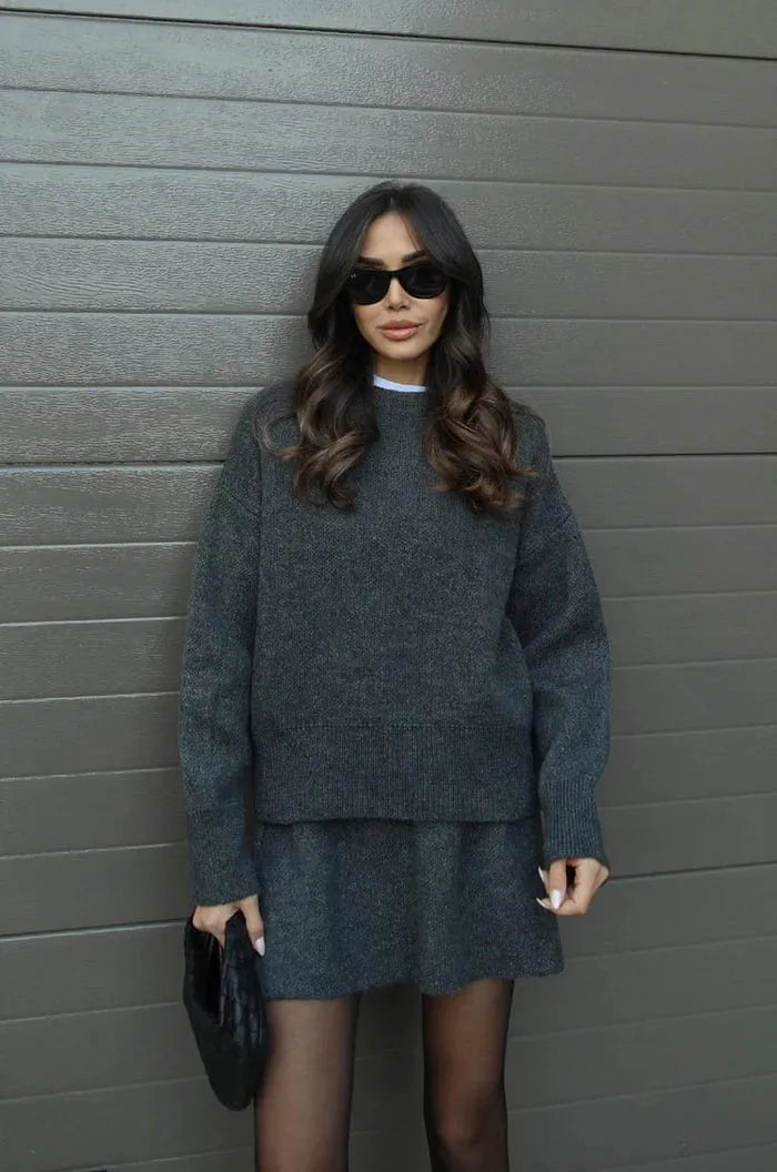 Aura Soft Knit Sweater + Skirt Set
