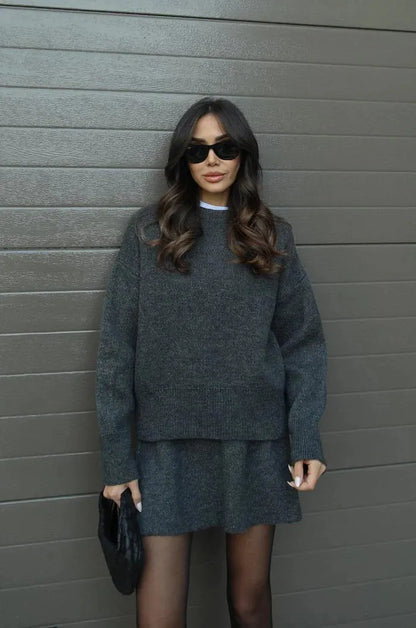 Aura Soft Knit Sweater + Skirt Set