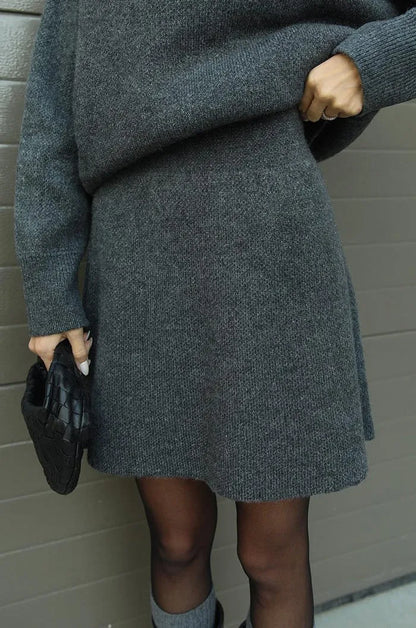 Aura Soft Knit Sweater + Skirt Set
