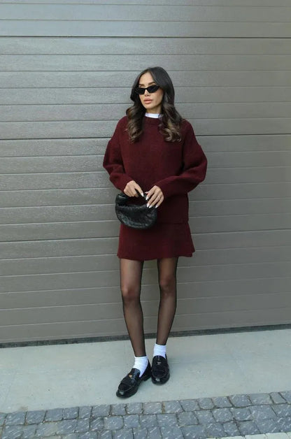 Aura Soft Knit Sweater + Skirt Set