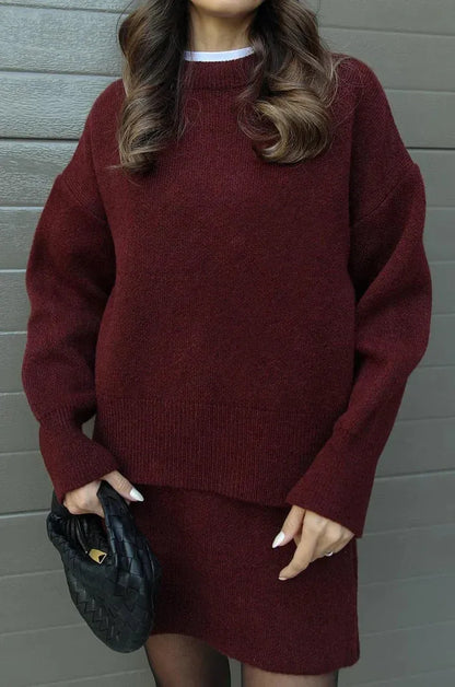 Aura Soft Knit Sweater + Skirt Set