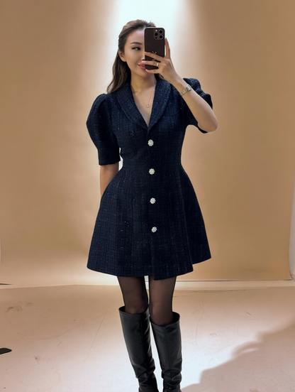 Margot Puff-Sleeve Blazer Mini Dress