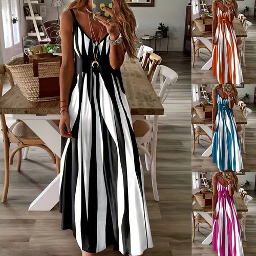 Striped Elegance Maxi Dress