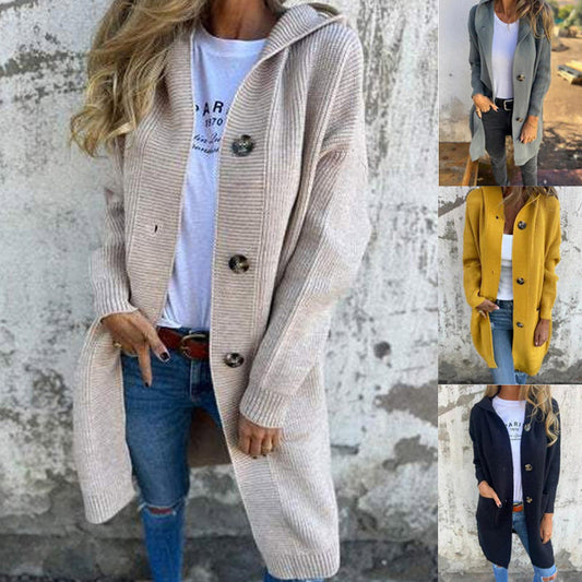 Sofia Hooded Mid-Length Cardigan