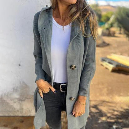 Sofia Hooded Mid-Length Cardigan