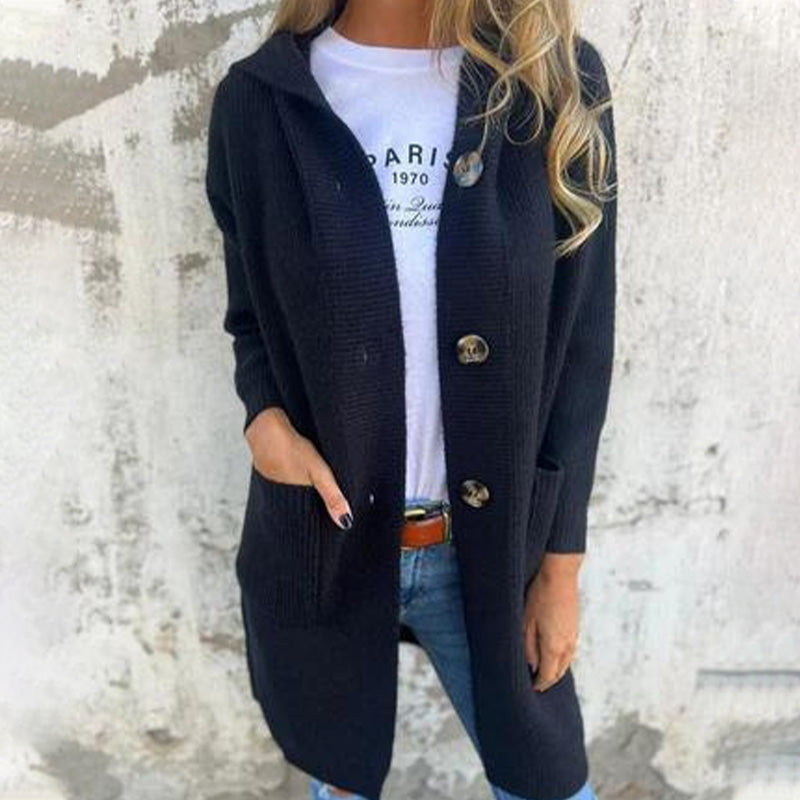 Sofia Hooded Mid-Length Cardigan